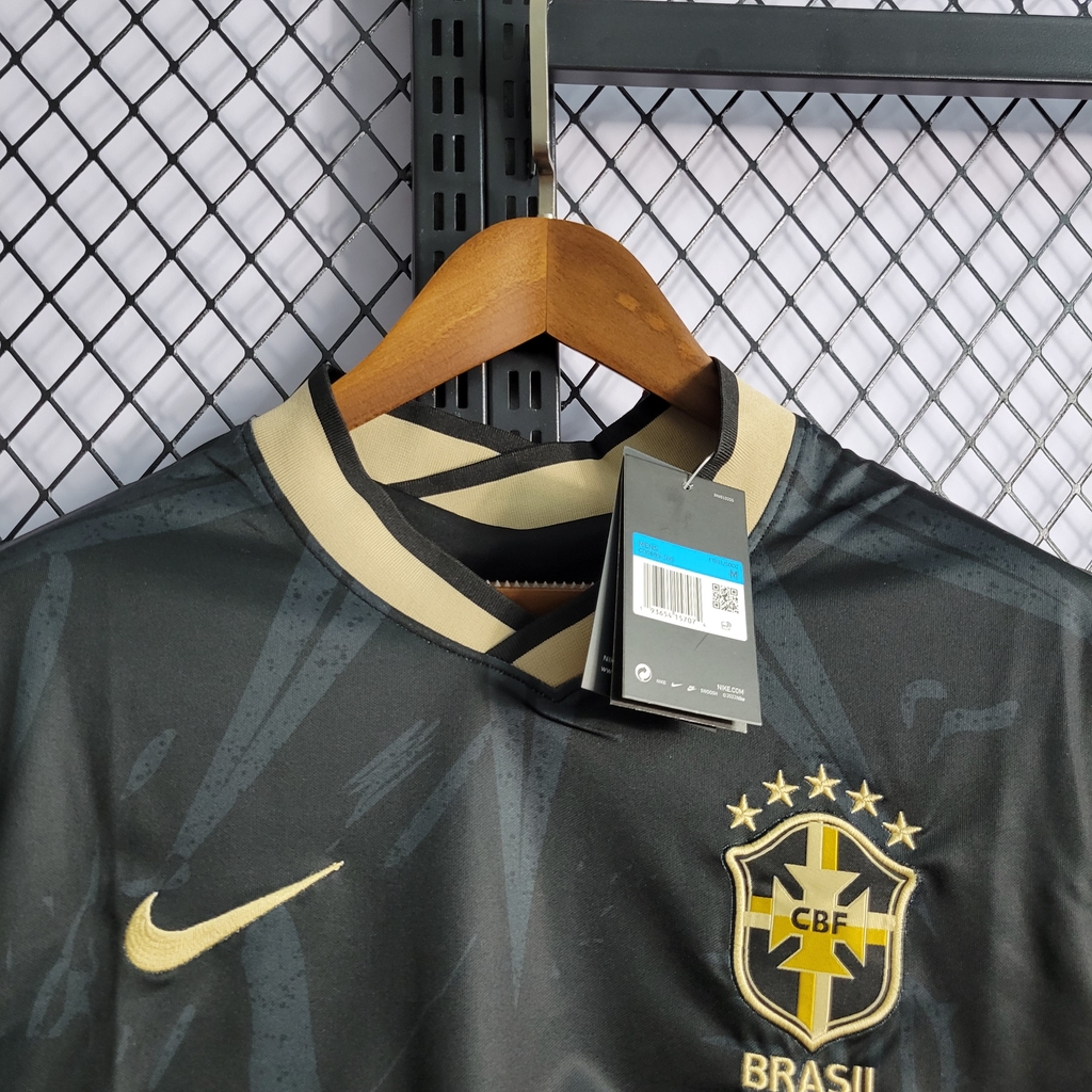 Camisa Nike Brasil 2022/23 - Conceito Preta + Dourado